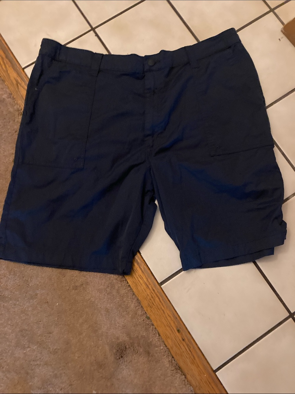 Men's Cargo Shorts in Dark Blue - Classic Utility Style